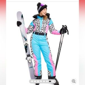 Tipsy Elves women’s snow leopard ski suit, NWT!  Look fabulous on the slopes!